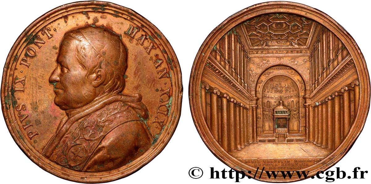 ITALIE - ÉTATS DU PAPE - PIE IX (Jean-Marie Mastai Ferretti) Médaille, Galerie Piana TTB