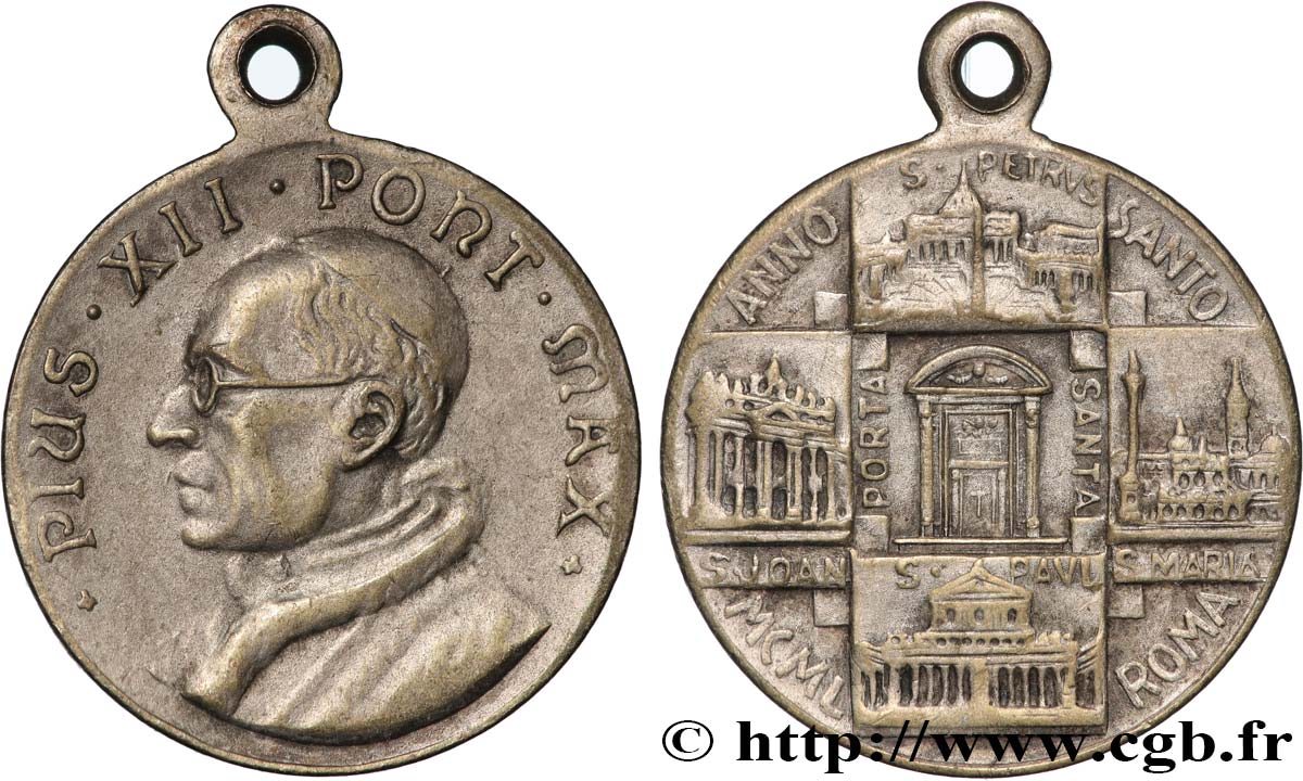 VATICAN - PIE XII (Eugenio Pacelli) Médaille, Année Sainte AU