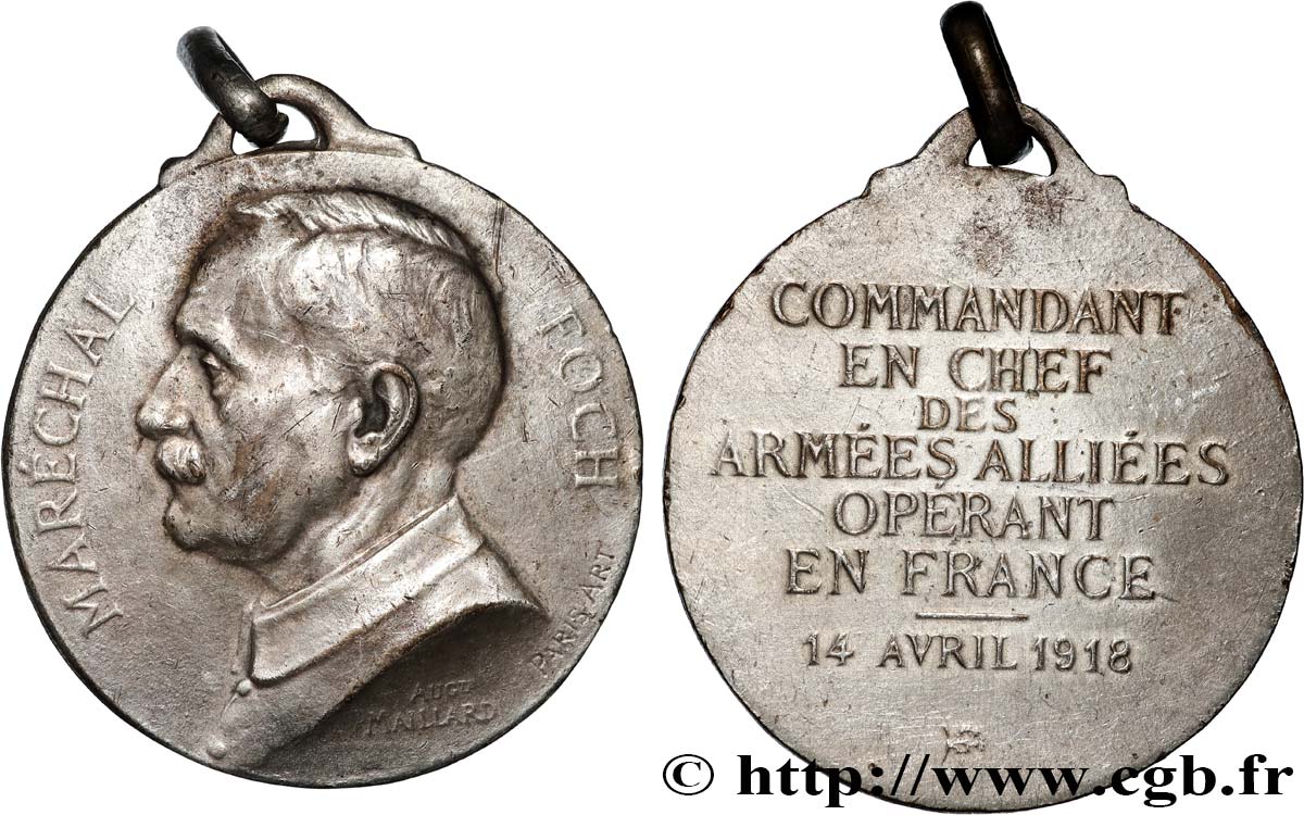 III REPUBLIC Médaille, Maréchal Foch XF