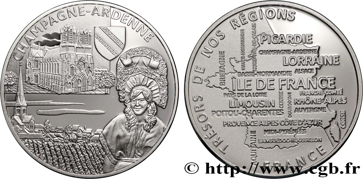 CINQUIÈME RÉPUBLIQUE Médaille, Champagne-Ardenne BE