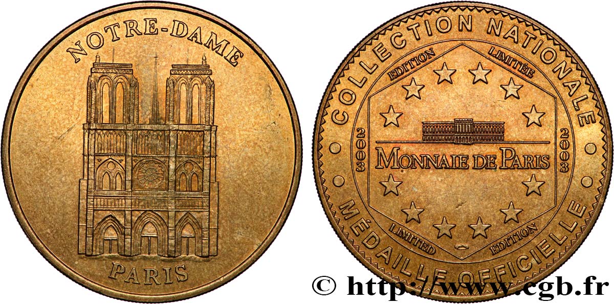 TOURISTIC MEDALS Médaille touristique, Notre-Dame de Paris fVZ