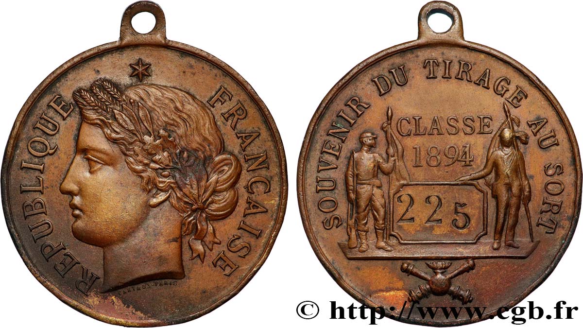 TROISIÈME RÉPUBLIQUE Médaille, Souvenir du tirage au sort TTB