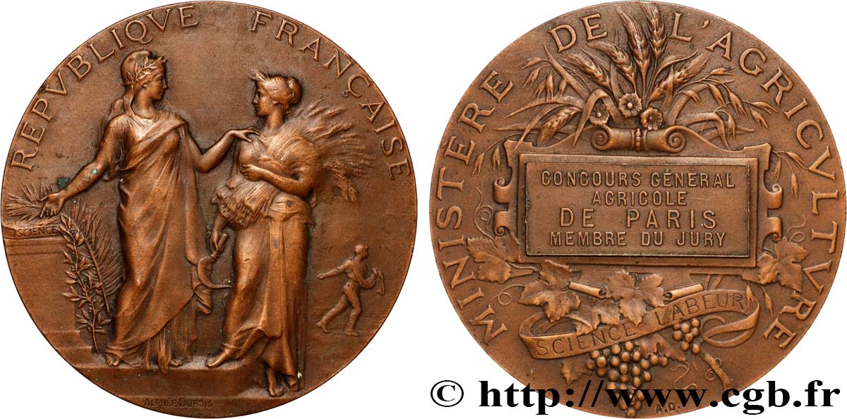 TERZA REPUBBLICA FRANCESE Médaille, Ministère de l’Agriculture SPL