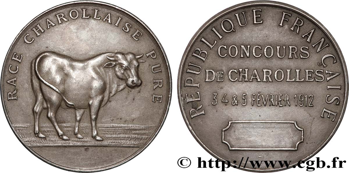 TERZA REPUBBLICA FRANCESE Médaille, Concours de Charolles q.SPL