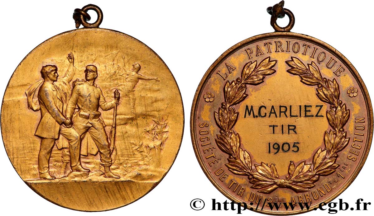 TROISIÈME RÉPUBLIQUE Médaille de tir TTB+