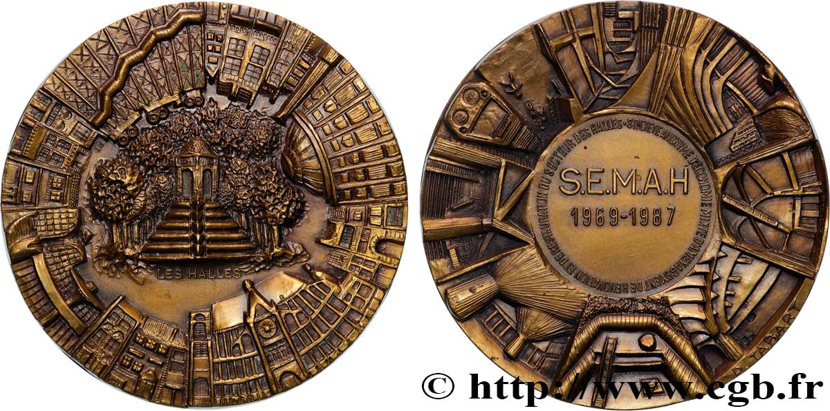 QUINTA REPUBLICA FRANCESA Médaille, Société anonyme d’économie mixte d’aménagement du secteur des Halles à Paris EBC