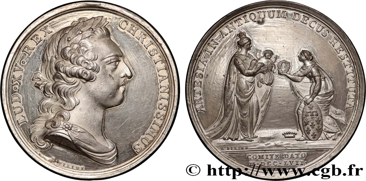 LOUIS XV THE BELOVED Médaille, Naissance du Comte d Artois (futur Charles X) AU