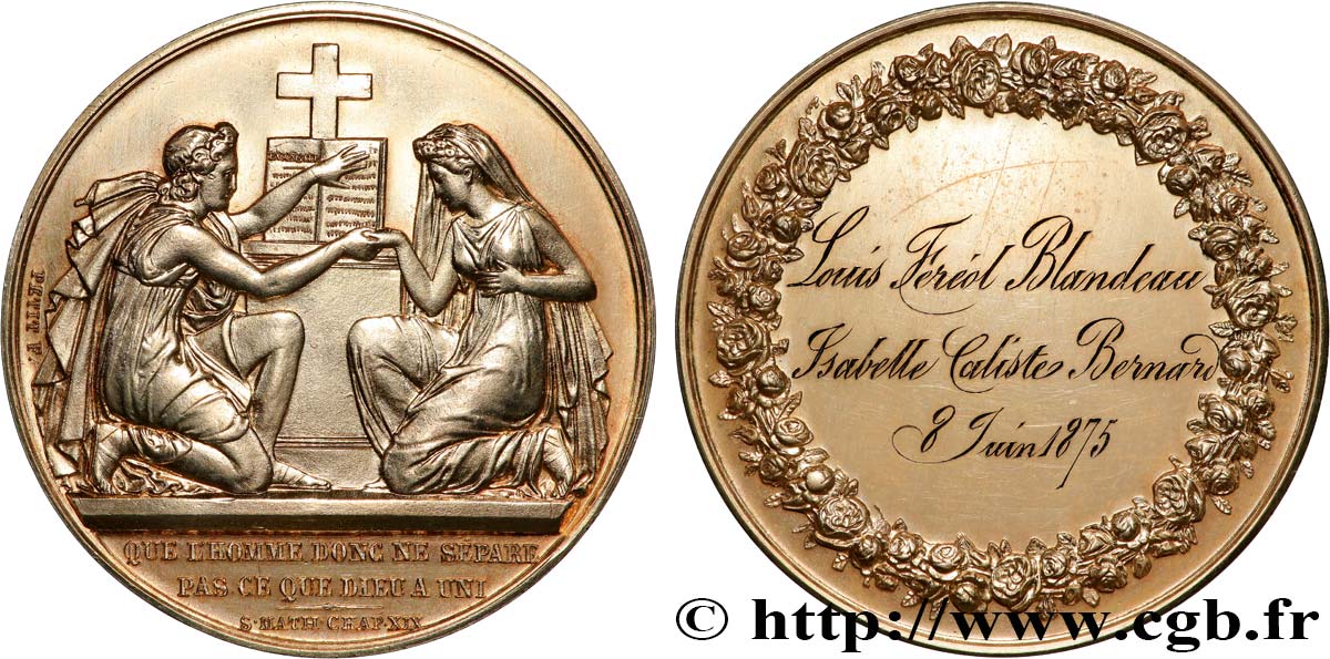 AMOUR ET MARIAGE Médaille de mariage, Evangile de St Mathieu  SPL