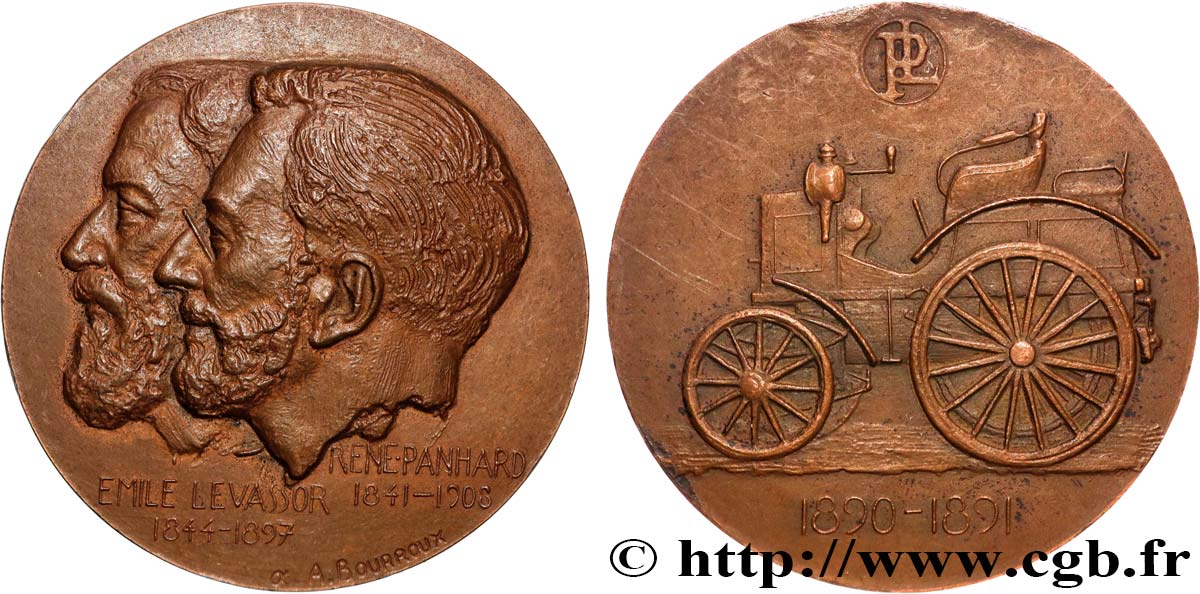 SCIENCES & SCIENTIFIQUES Médaille, René Panhard et Émile Levassor SUP