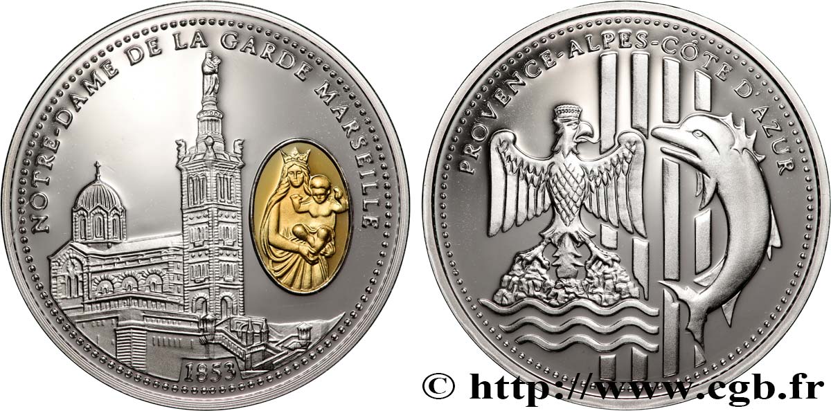 QUINTA REPUBBLICA FRANCESE Médaille, Notre-Dame de la Garde, Région PACA MS