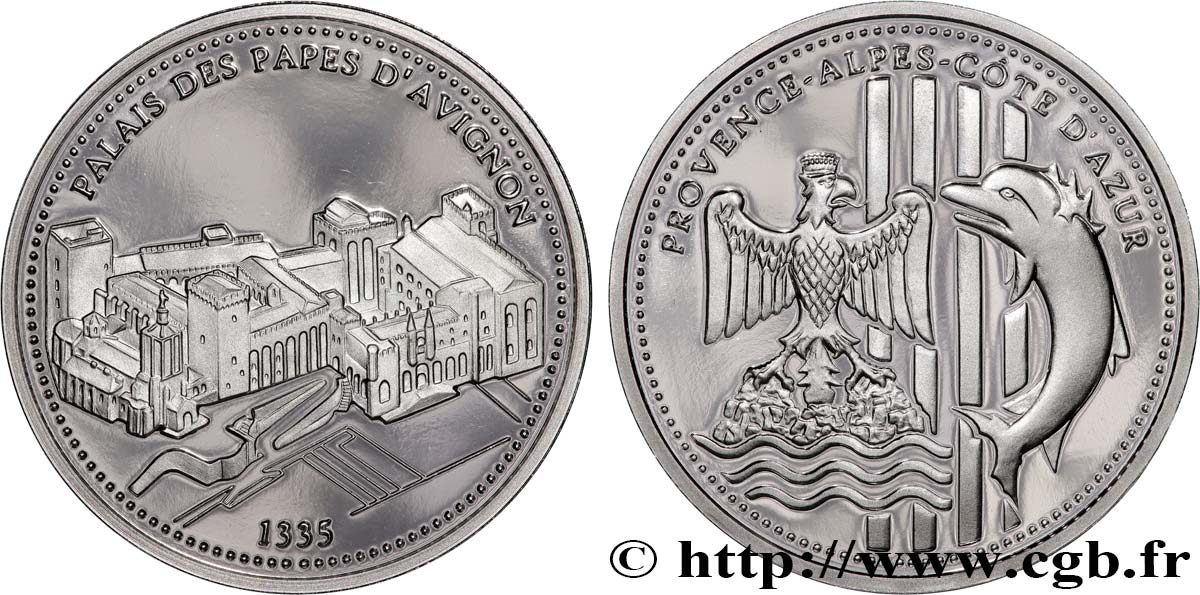 QUINTA REPUBLICA FRANCESA Médaille, Palais des Papes d’Avignon, Région PACA SC