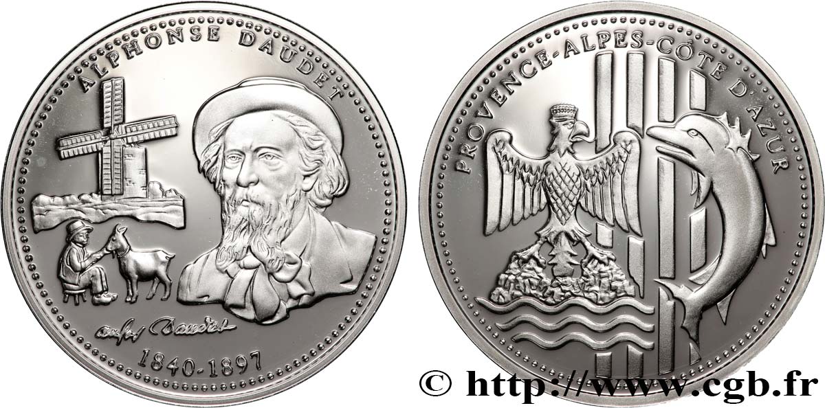 FUNFTE FRANZOSISCHE REPUBLIK Médaille, Alphonse Daudet, Région PACA fST