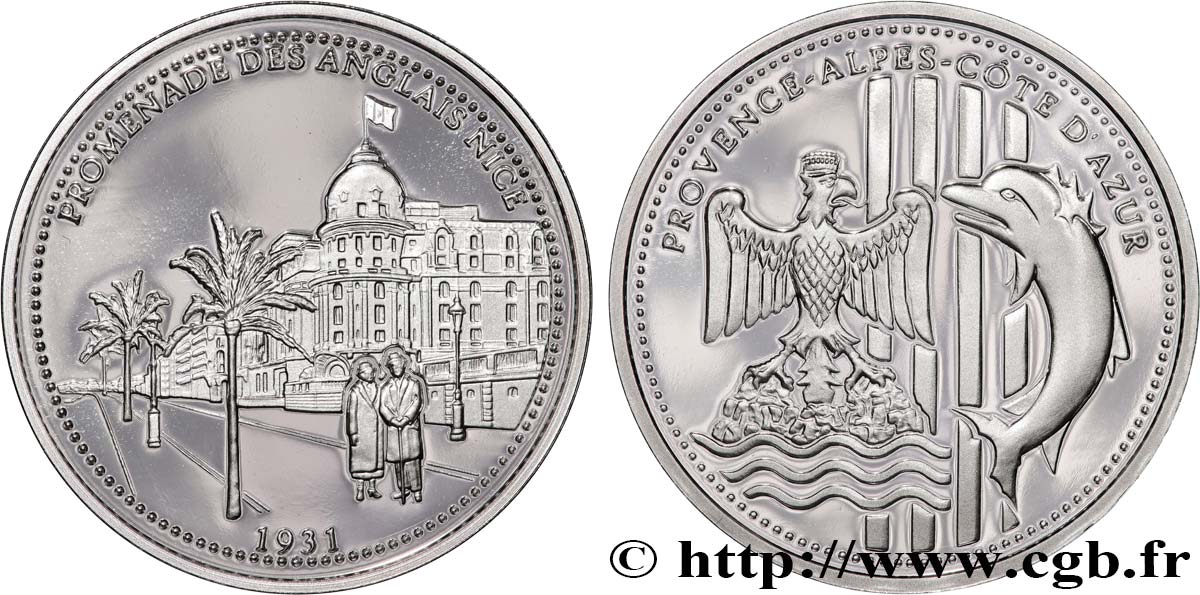 QUINTA REPUBLICA FRANCESA Médaille, Promenade des Anglais de Nice, Région PACA SC