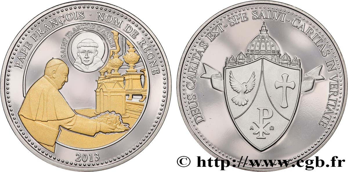 VATIKANSTAAT UND KIRCHENSTAAT Médaille, Pape François, nom du règne fST