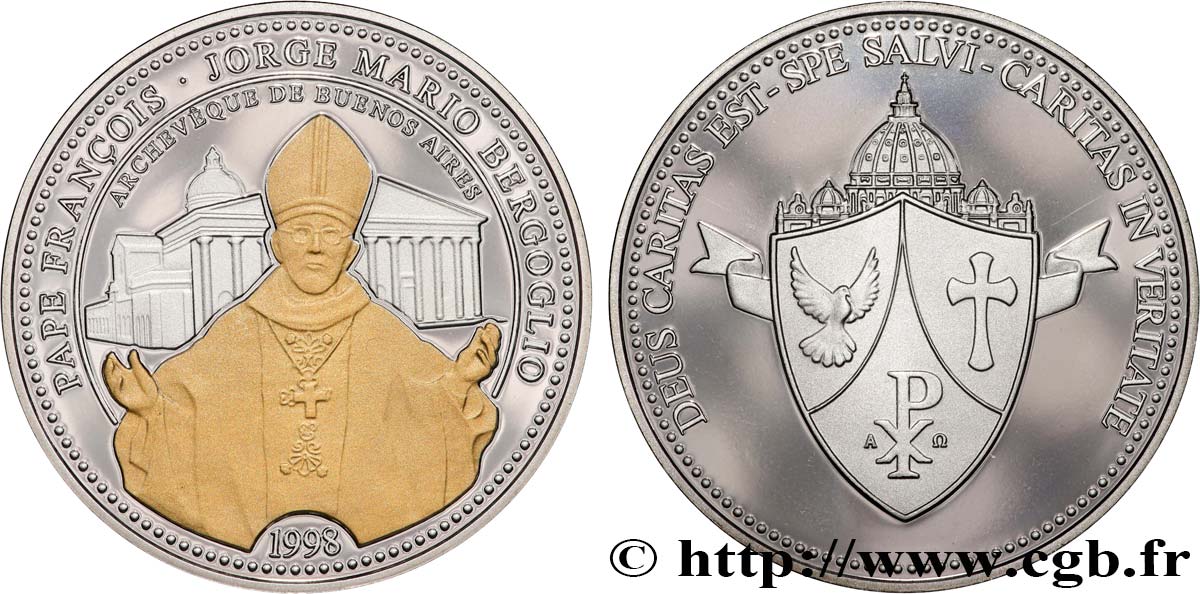 VATICANO E STATO PONTIFICIO Médaille, Pape François, Archevêque de Buenos Aires MS