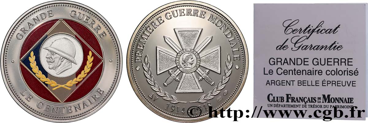 CINQUIÈME RÉPUBLIQUE Médaille, Centenaire de la Grande Guerre SPL