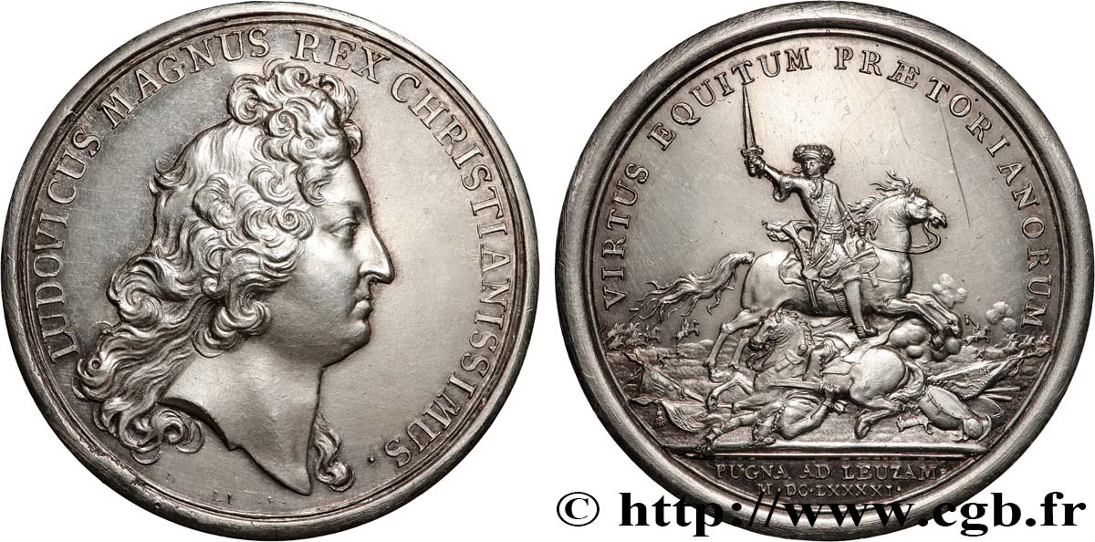 LOUIS XIV LE GRAND OU LE ROI SOLEIL Médaille, Combat de Leuze SUP