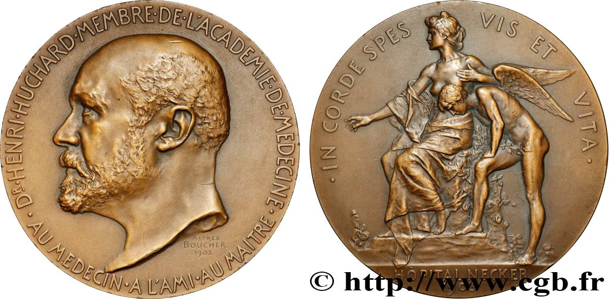 III REPUBLIC Médaille, Henri Huchard AU