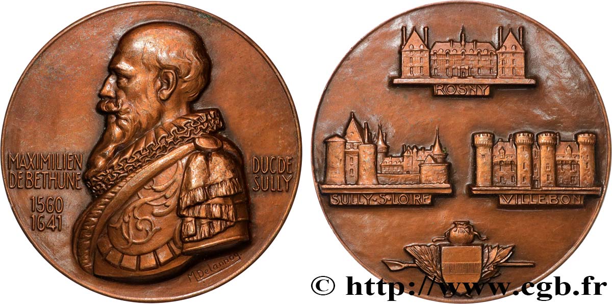 MONUMENTS ET HISTOIRE Médaille, Maximilien de Béthune, duc de Sully, refrappe TTB+/SUP