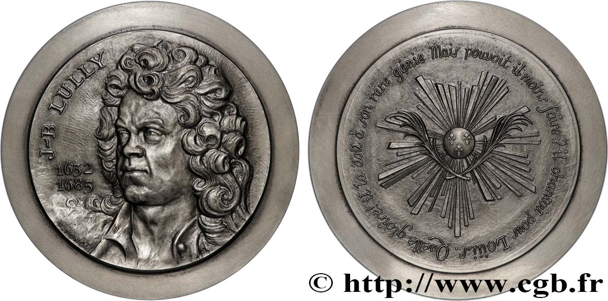 ARTISTES : MUSICIENS, PEINTRES, SCULPTEURS Médaille, Jean-Baptiste Lully, n°11 AU