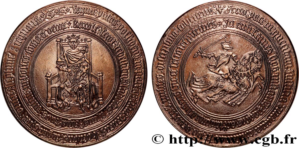 CHARLES VII  THE WELL SERVED  Médaille, L’expulsion des anglais, refrappe EBC