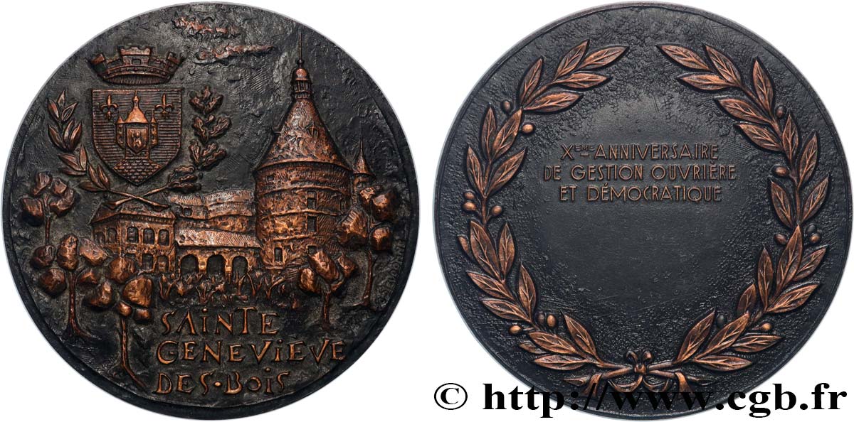 V REPUBLIC Médaille, 10e anniversaire de gestion ouvrière et démocratique AU