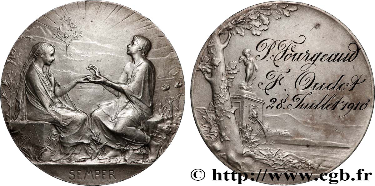 AMOUR ET MARIAGE Médaille, Semper XF/AU