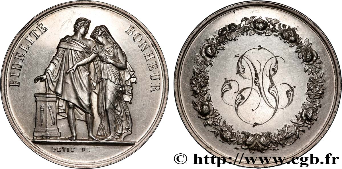 LOVE AND MARRIAGE Médaille de mariage, Fidélité et Bonheur XF