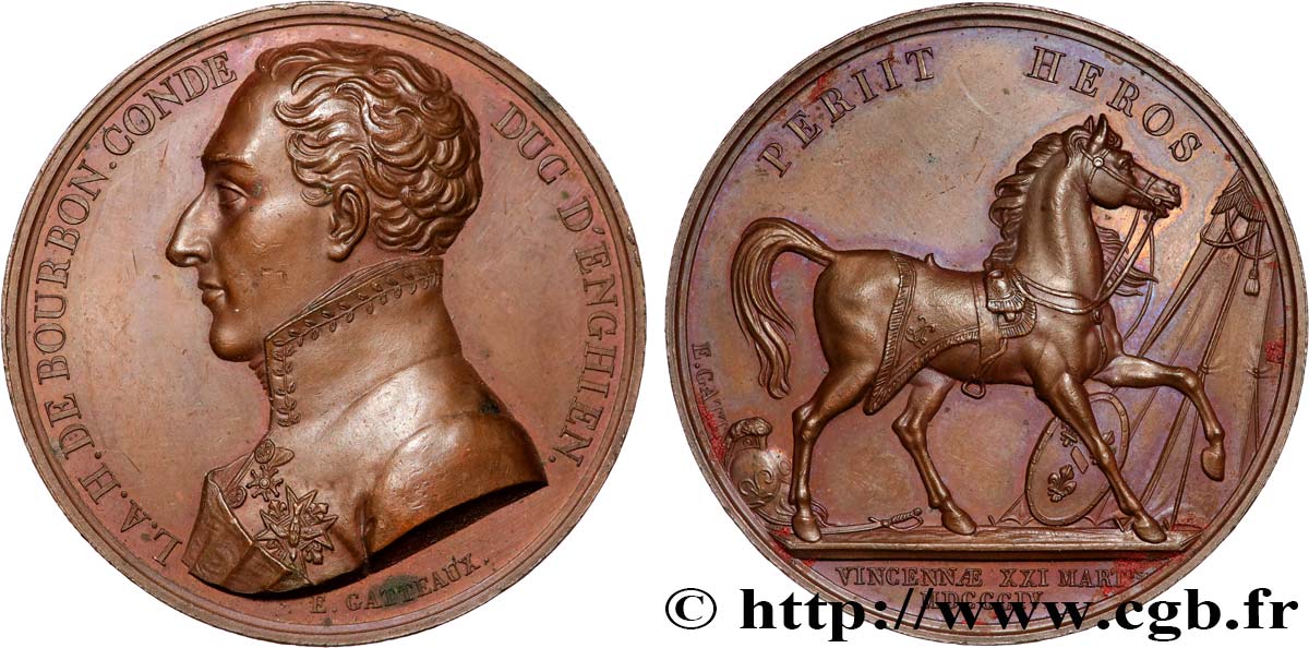 NAPOLEON S EMPIRE Médaille, Mort du Duc d’Enghien, Louis-Antoine-Henri de Bourbon-Condé AU/AU