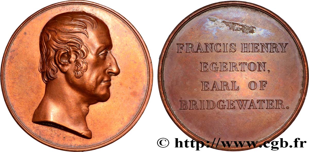 POLITIQUE ET POLITICIENS Médaille, Francis Henry Egerton XF