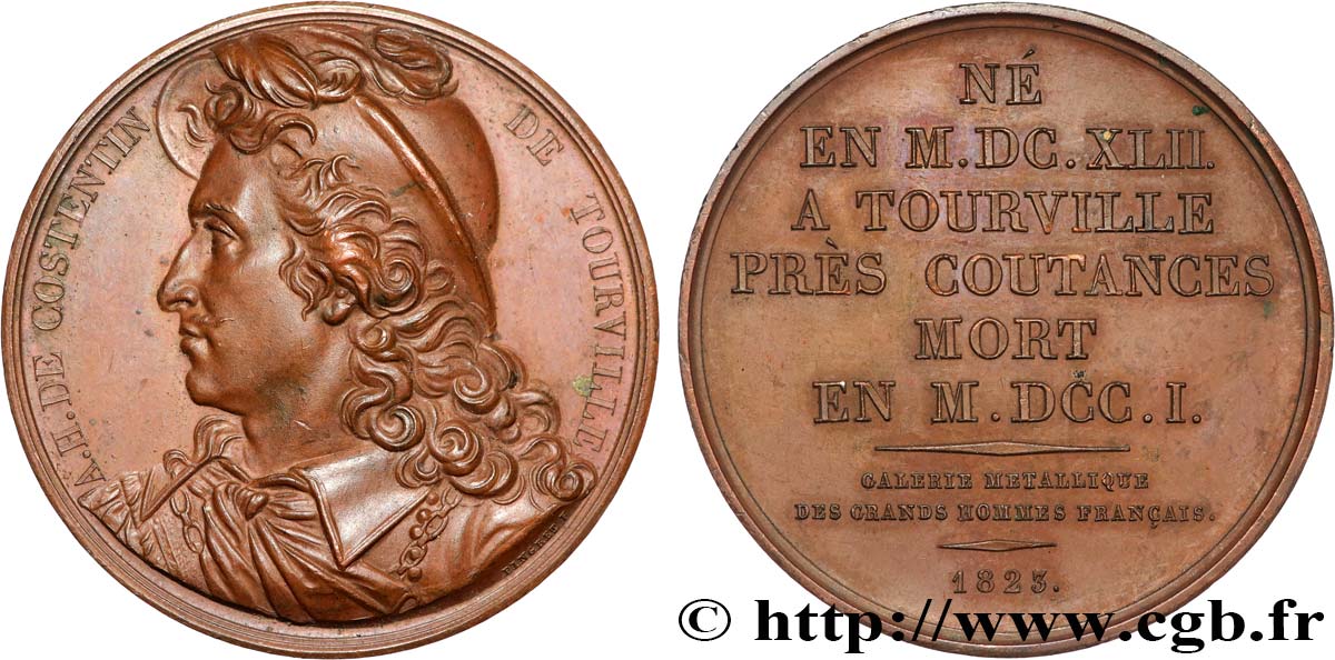 METALLIC GALLERY OF THE GREAT MEN FRENCH Médaille, Anne Hilarion de Costentin, comte de Tourville AU