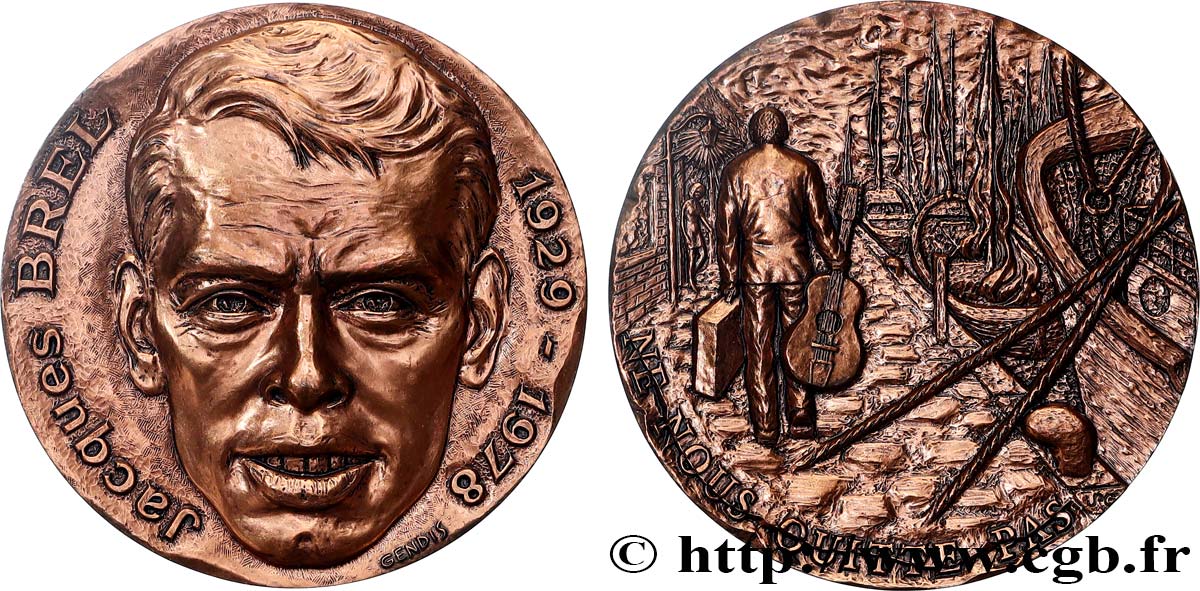 ARTISTES : GRAVEURS, PEINTRES, SCULPTEURS Médaille, Jacques Brel SPL