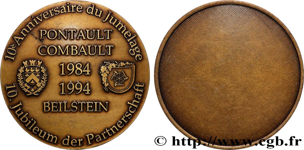 VILLES ET MAIRIES Médaille, Anniversaire de Jumelage SPL