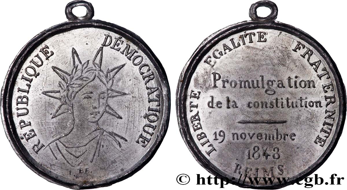 DEUXIÈME RÉPUBLIQUE Médaille, Promulgation de la constitution MBC+