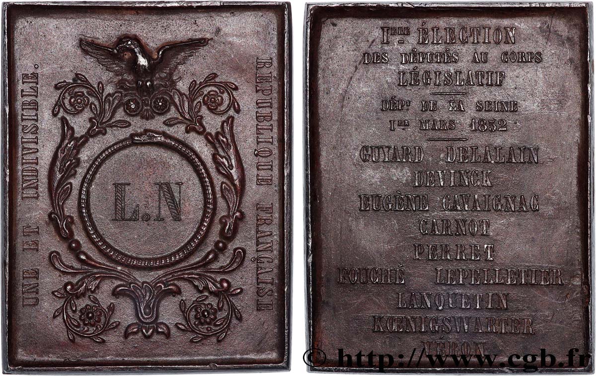 DEUXIÈME RÉPUBLIQUE Plaquette, Élections de la Seine q.SPL