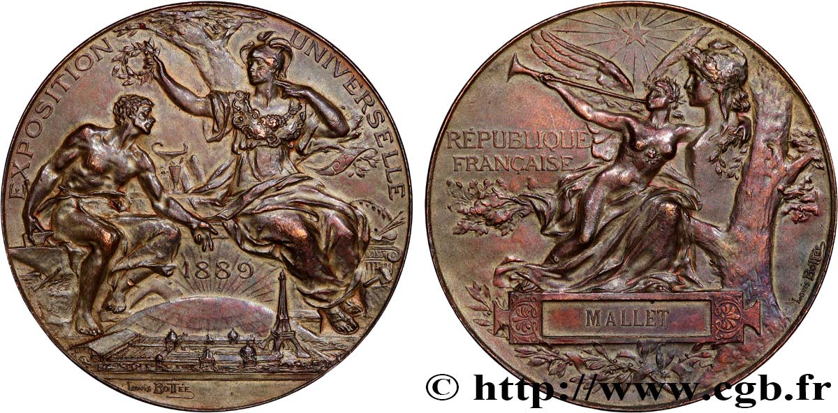 III REPUBLIC Médaille, Exposition Universelle XF