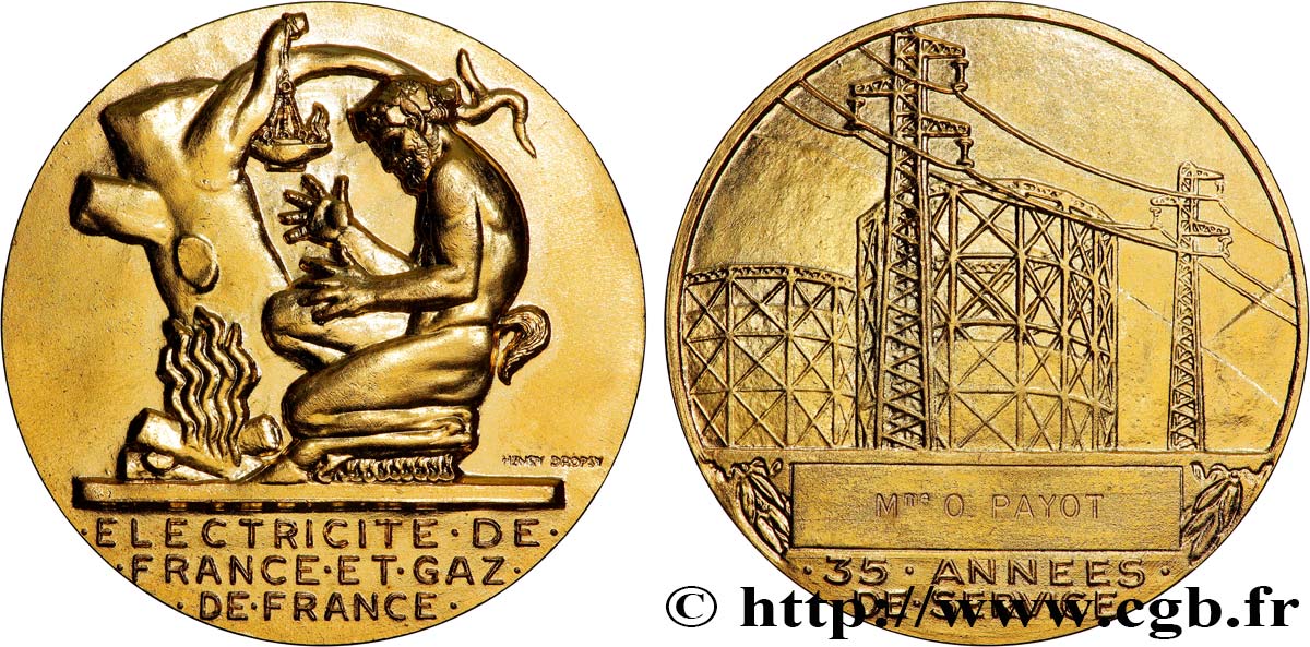 COMPANIES, INDUSTRIES AND MISCELLANEOUS TRADES Médaille, 35 années de service AU