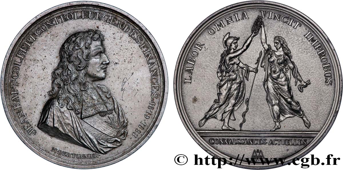 LOUIS XIV  THE SUN KING  Médaille, Jean-Baptiste Colbert XF/AU