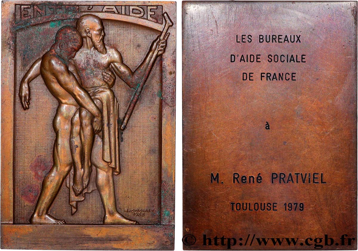 QUINTA REPUBBLICA FRANCESE Plaquette, Entr’aide, Bureaux d’aide sociale BB