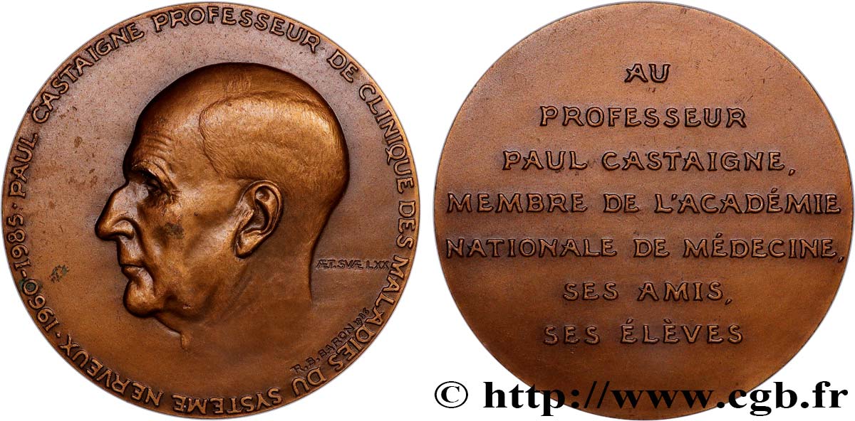 V REPUBLIC Médaille, Au professeur Paul Castaigne AU