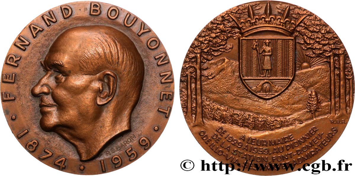 CINQUIÈME RÉPUBLIQUE Médaille, Fernand Bouyonnet TTB+/SUP