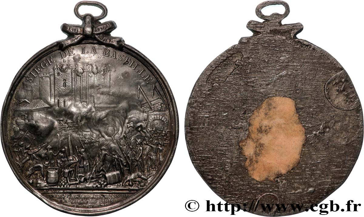 LOUIS XVI Médaille uniface, Siège de la Bastille XF