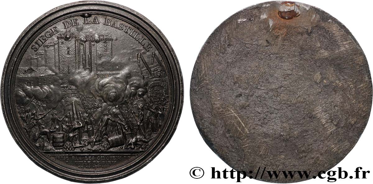 LOUIS XVI Médaille uniface, Siège de la Bastille TTB+