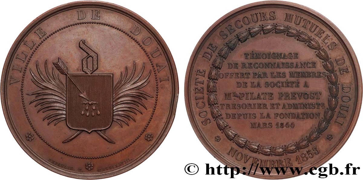 SECOND EMPIRE Médaille, Société de secours mutuels AU