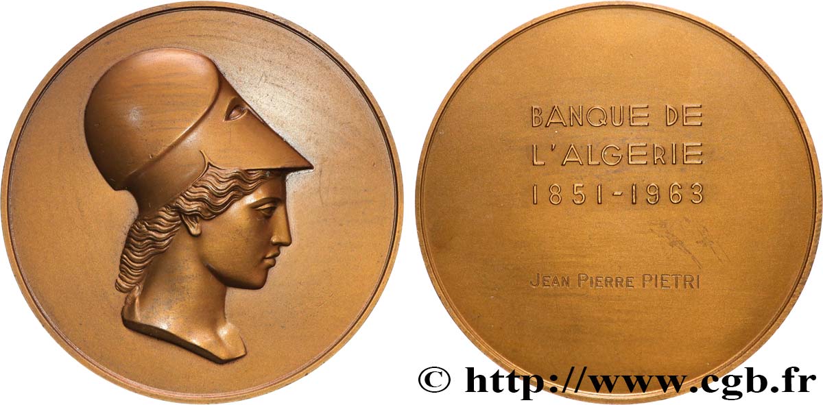 COLONIES (LES BANQUES DES...) Médaille, Banque de l’Algérie SPL