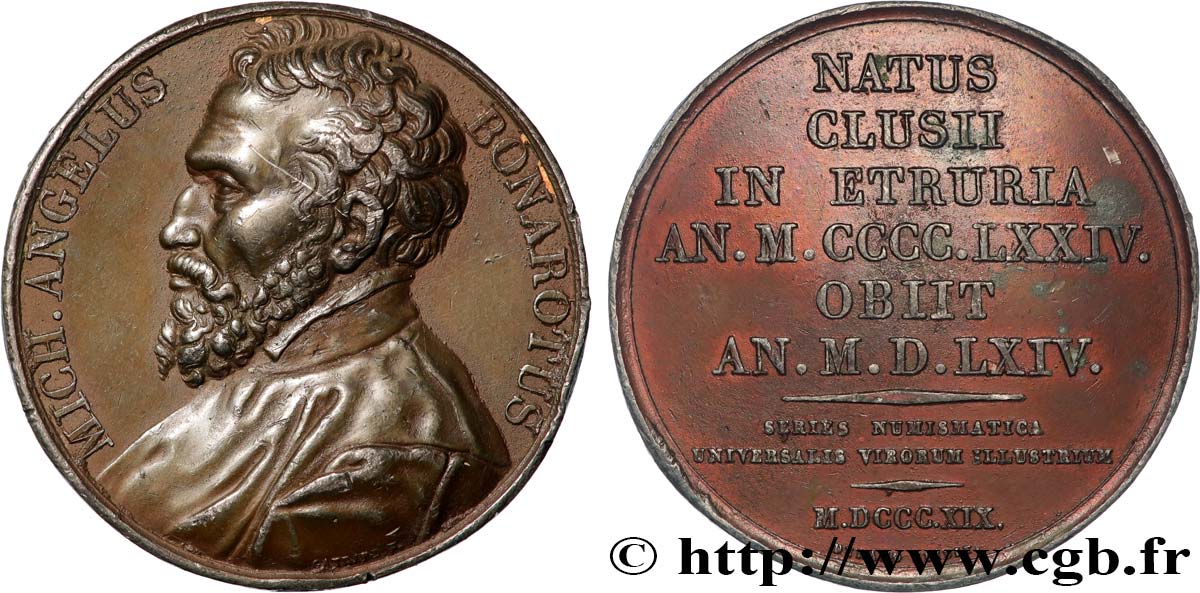 SÉRIE NUMISMATIQUE DES HOMMES ILLUSTRES Médaille, Michel-Ange BB