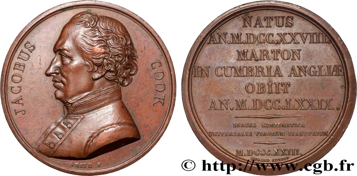 NUMISMATIC SERIES OF ILLUSTROUS MEN Médaille, Jacobus Cook XF