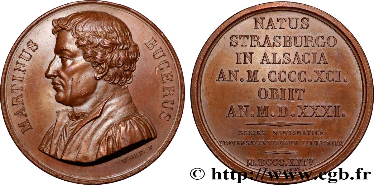 SÉRIE NUMISMATIQUE DES HOMMES ILLUSTRES Médaille, Martinus Bucerus AU/AU