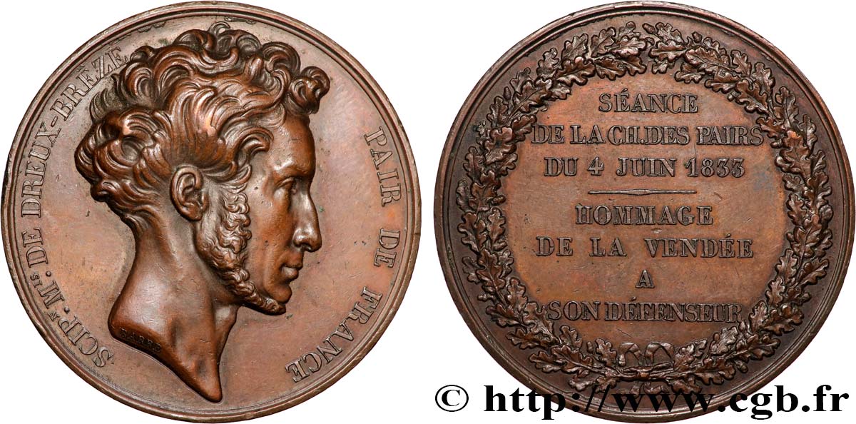 LUIGI FILIPPO I Médaille, Scipion, marquis de Dreux-Brézé et baron de Berry  q.SPL