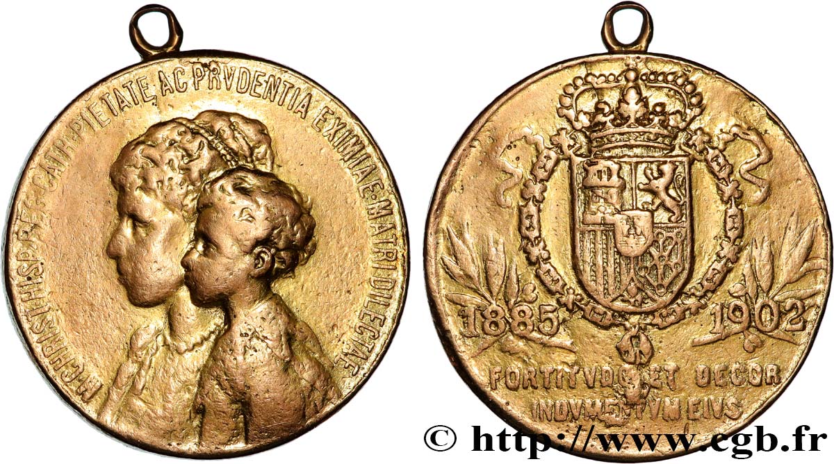 SPANIEN - KÖNIGREICH SPANIEN - ALFONS XIII. Médaille, Régence de Marie Christine S